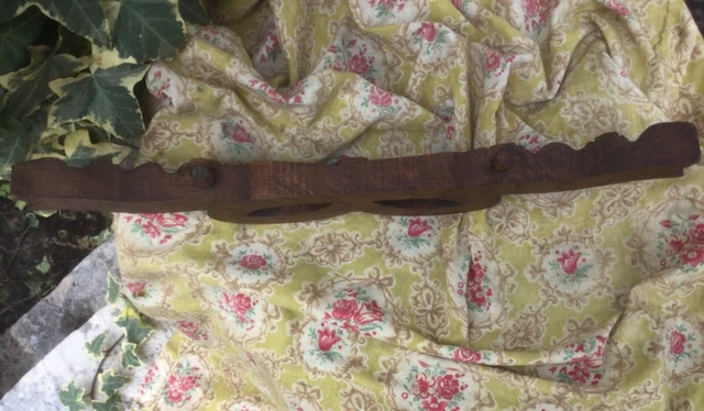 ANCIEN FRONTON EN BOIS SCULPTÉ « NOEUD » XIX Ème NAPOLEON III / SHABBY CHIC RARE 7