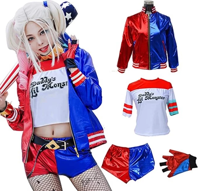 AMYCUTE HARLEY QUINN Suicide Costume Carnevale per Ragazze Bambina