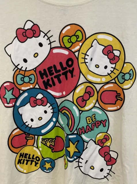 Hello Kitty womens XL Sanrio Cute Bubble T-Shirt Top Unisex Cat Kawaii Cute