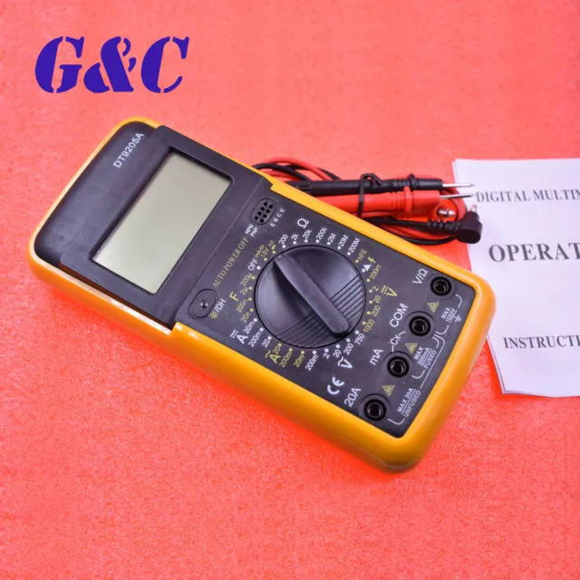 Digital DT9205A Multimeter LCD AC/DC Ammeter Resistance Capacitance Tester