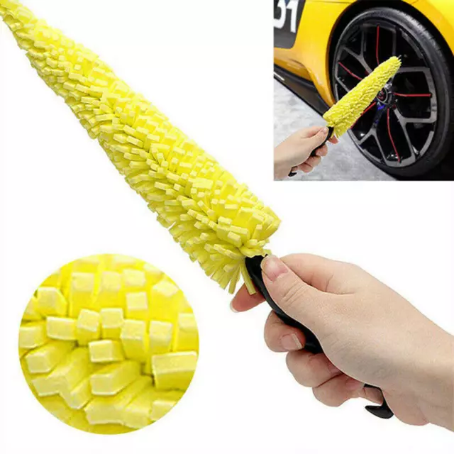 2PCS Car Wheel Brush Kit Rims Tire Seat Auto Detailing Cleaning Brush Tool Set