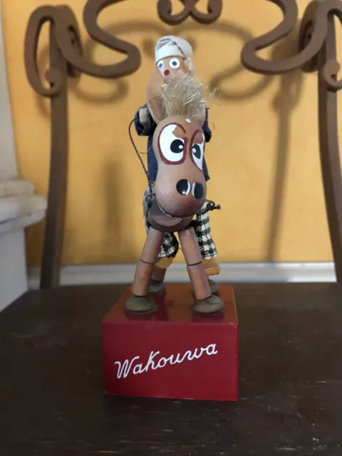 Figurine Articulée Marionnette Jouet En Bois Oui Oui Bouton Wakouwa Vintage