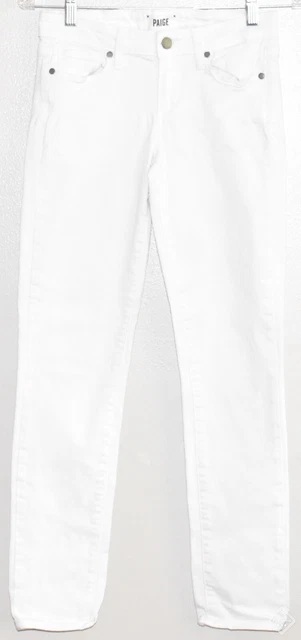 Paige Skyline Ankle Peg Low Rise Optic White Denim Skinny Jeans Size (26)