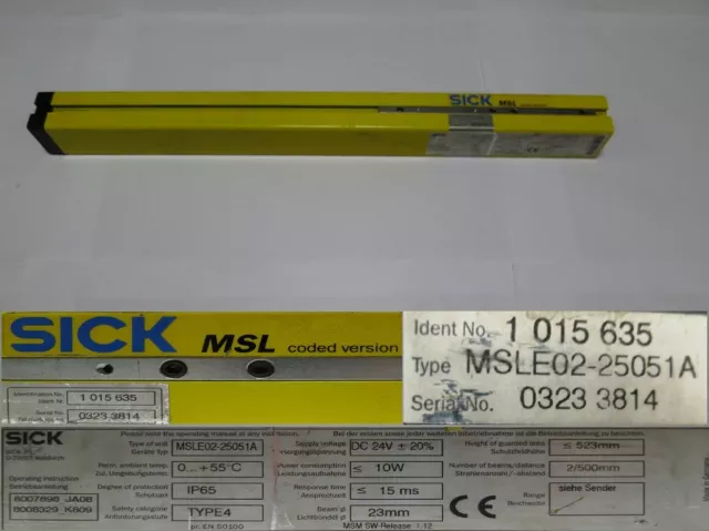 SICK MSL coded version Lichtschranke MSLE02-25051A  1 015 635   30-1 #3231