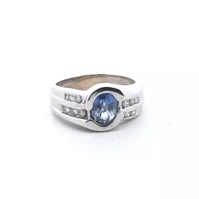 LeVian Gevlon 18K White Gold Natural Sapphire & Diamond Ring