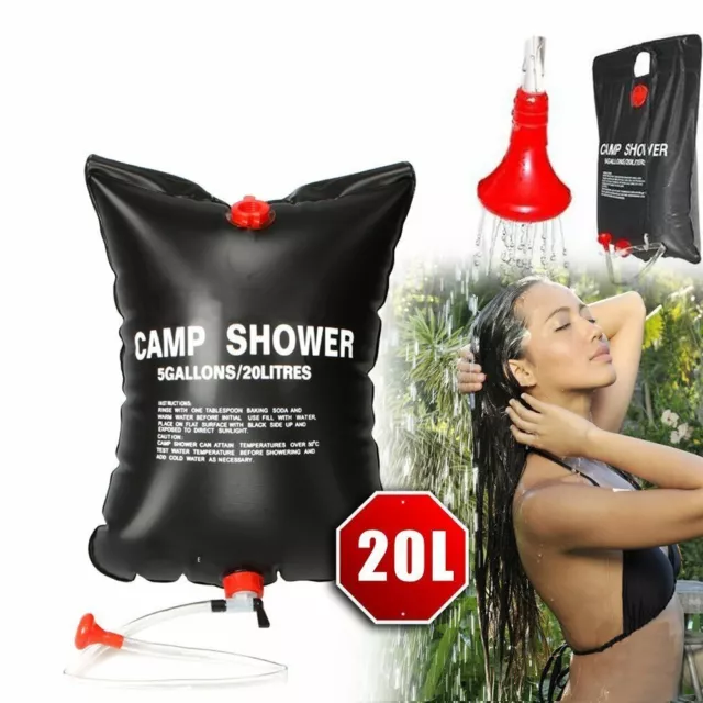 Ducha portátil Bolsa 20 litros Camping regadera solar para acampar montaña playa