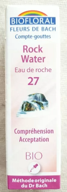 Compte-gouttes fleurs de bach Eau de roche bio Biofloral, compréhension (mo)