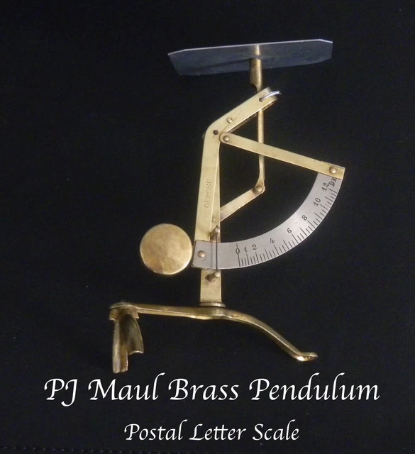 ANTIQUE GERMAN RARE Brass Pendulum Postal Scales Louis Schopper Leipzig