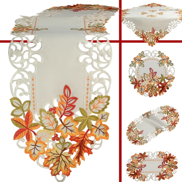 NAPPE BRODEE surnappe centre de table PENSEES sur polyester épais blanc casse carré de 85 de côté - France