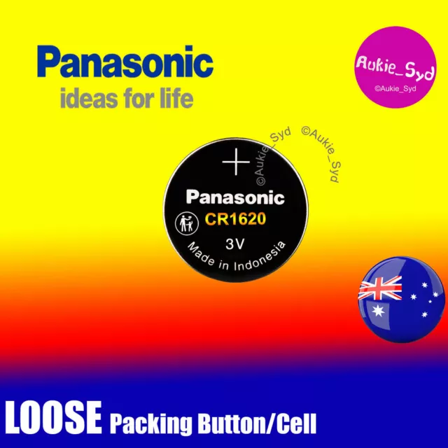 2 (TWO) Cells of LOOSE Panasonic Pack CR1620 Lithium Battery 3V Batteries 2