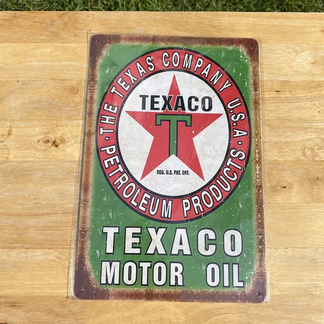 Texaco Oil Sign Tin Sign Man Cave, Mechanics Shop, Garage Green & Orange