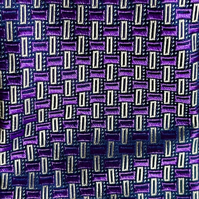 Murano Mens 100% Silk Tie Purple Geometric New with tags