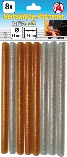 BGS Diy Bâtonnets de colle chaude | argent/or métallisé | Ø 11 mm, 150 mm | 8...