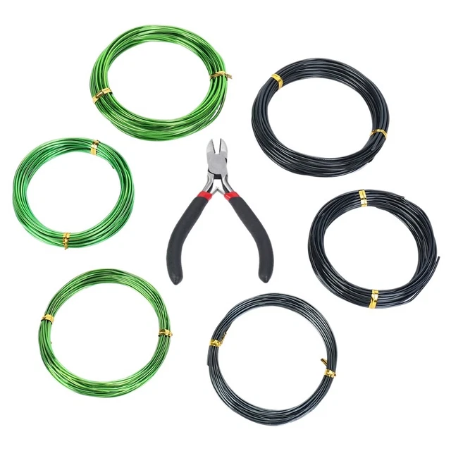 7 PièCes SéRies 5M Fils de Formation D'Arbre Bonsaï avec Kit de Coupe-Fil e6852