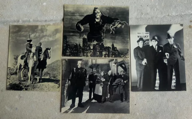 4 Old Classic Movie Still Images King Kong Frankenstein Roaring 20s Lone Ranger