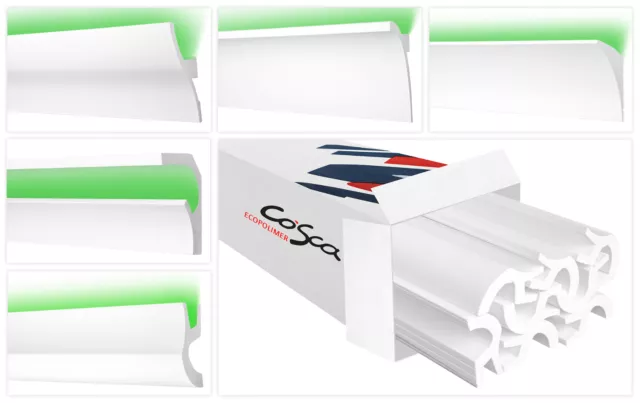 Cosca 2m LED Plinthes Stuc Kunststoffleisten en Polystyrène Muraux Font