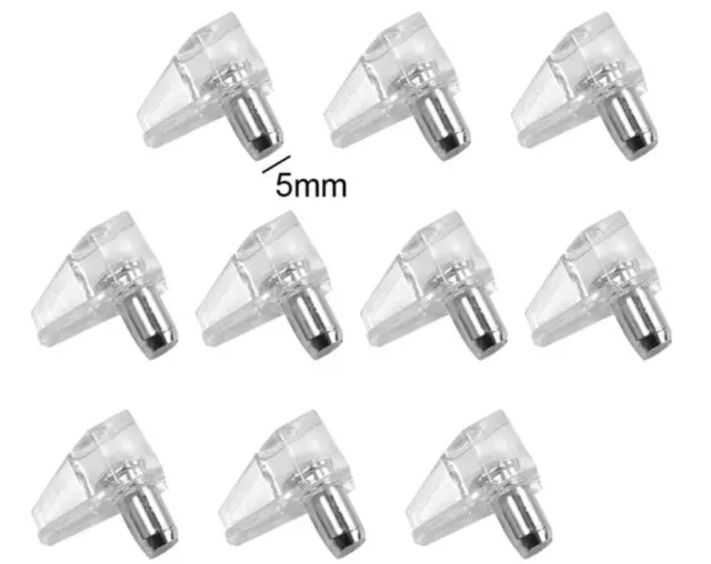 Cabinet Cupboard 5mm Push in Shelf Support Holder Pins Plastic Pegs Studs 2