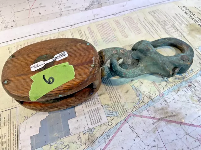 Merriman Brothers MB Vintage Yacht Sailboat Single Block 5/8" Sheave width Wire