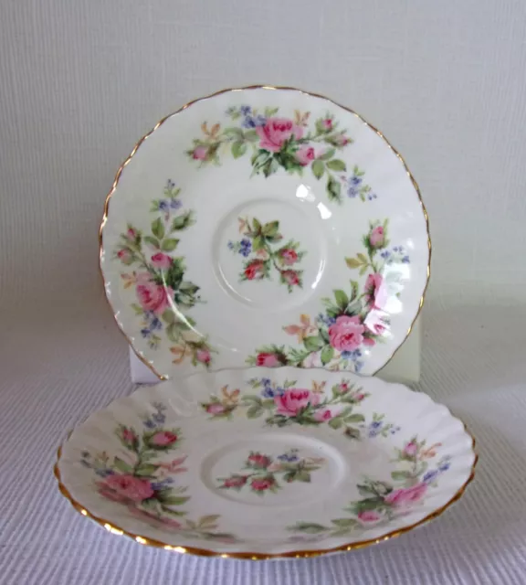 TWO ROYAL ALBERT MOSS ROSE 125mm SAUCERS - GREAT CONDITION