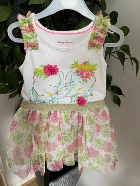 ragazze 4-5 anni set outfit tommy bahama top e gonna (b)