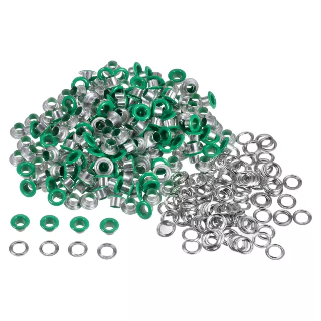 300set Grommets Kit Metal Eyelets 4.5mm 3/16" Grommet for Shoes Green