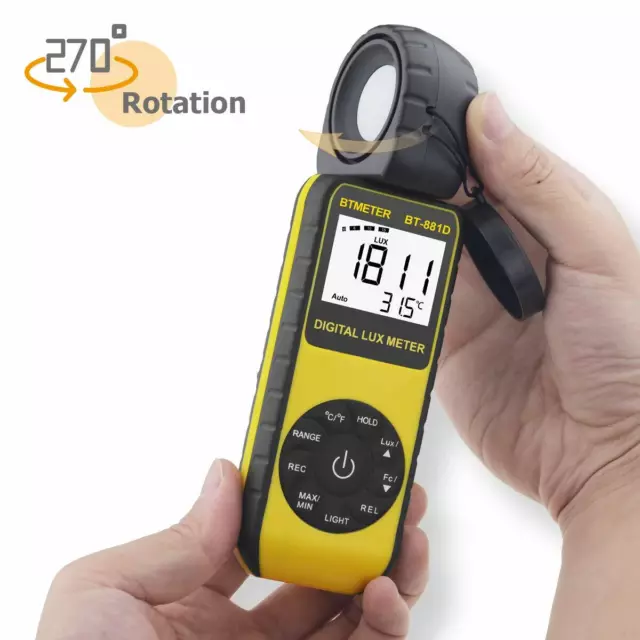 Digital Luxmeter Lichtmessgerät Belichtungsmessgerät Light Temp 400000 Lux Auto