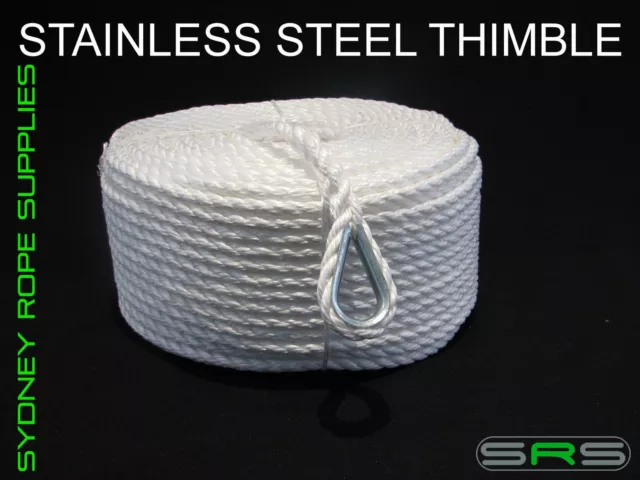 100Mtrs X 10Mm High Strength Anchor Rope With Stainless Steel Thimble