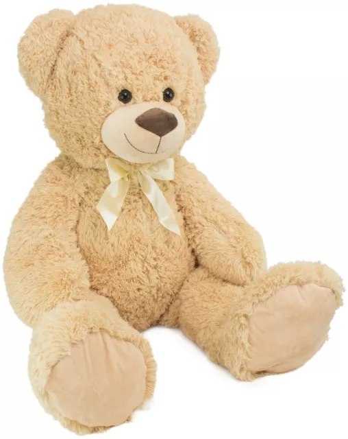 Ancienne peluche ours beige avec tablier AJENA
