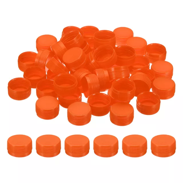 1.2inch Plastic Bottle Caps for Crafts, 100Pcs Bottle Screw Lids, Orange