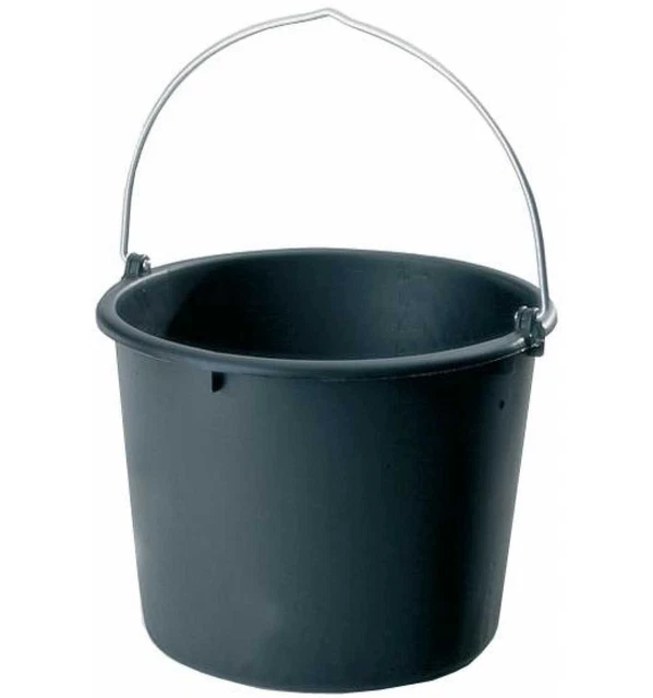 Baueimer 10 l, schwarz, aus hochwertigem Polyethylen-Regeneratgemisch
