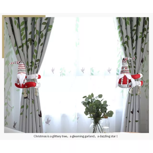 Cartoon Doll Curtain Holder for Christmas Home Decor Festive Flannel Material
