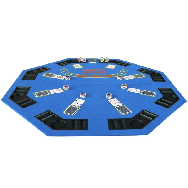 INO Design 48" 8 Player Octagon Folding Texas Holdem Portable Poker Table Top