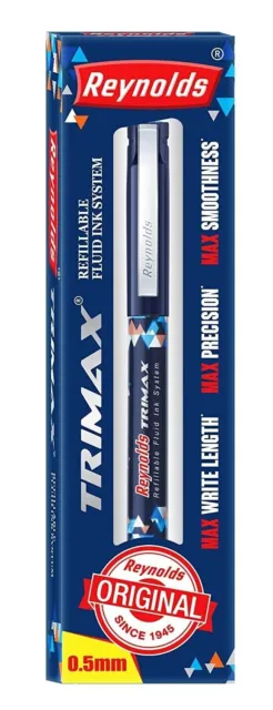 Reynolds Trimax 0.5mm Needle Point Liquid Gel Pens - Pack of 5 Black Ink  (Ship From India)
