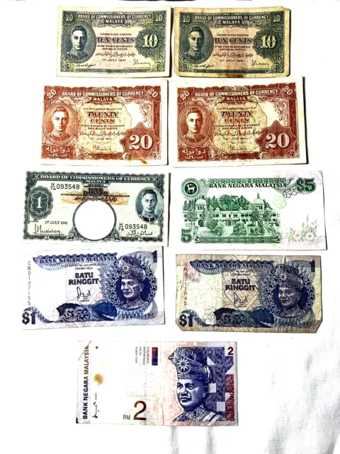 Vintage Malaysia Paper Currency