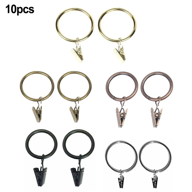 Lot De 20 Anneaux Rideau Avec Clips - Métal Blanc Antirouille - Pour Tringle ≤ 38 Mm - Installation Facile - Salon, Chambre, Salle De Bain