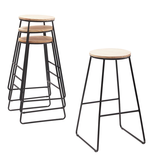 Lot de 4 Chaises de bar Tabourets hauts dossier Siège de cuisine