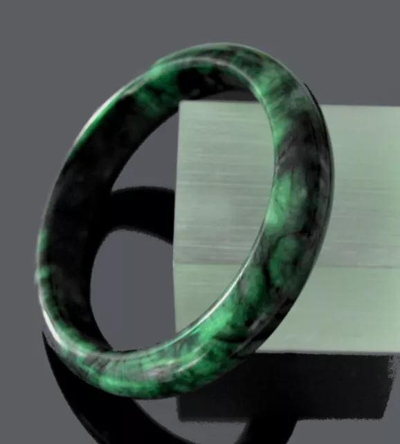 Néphrite Jade Bracelet B 15mm Nature Pierre Jonc 50Gr Précieuse D65 MM Vert