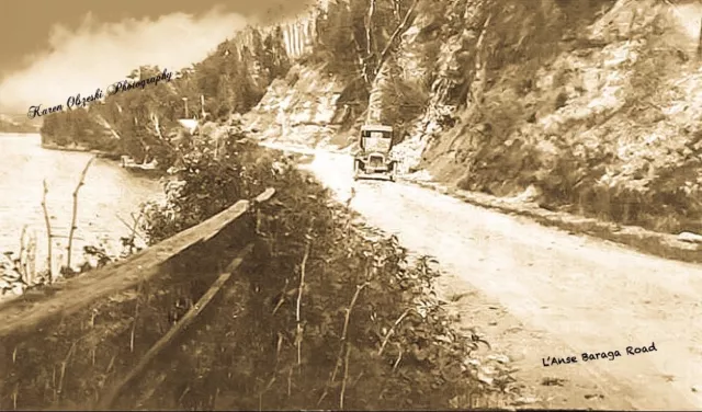 RPPC L’Anse Baraga Road Upper Peninsula, Mich Early 1900’s Awesome