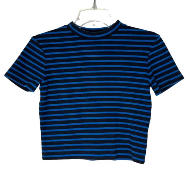 T by Alexander Wang Crop Top Size S Blue Striped