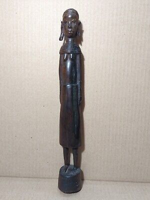 Original Hand Carved Hard Wood Sculpture Figurine From Tanganyika African Tribe