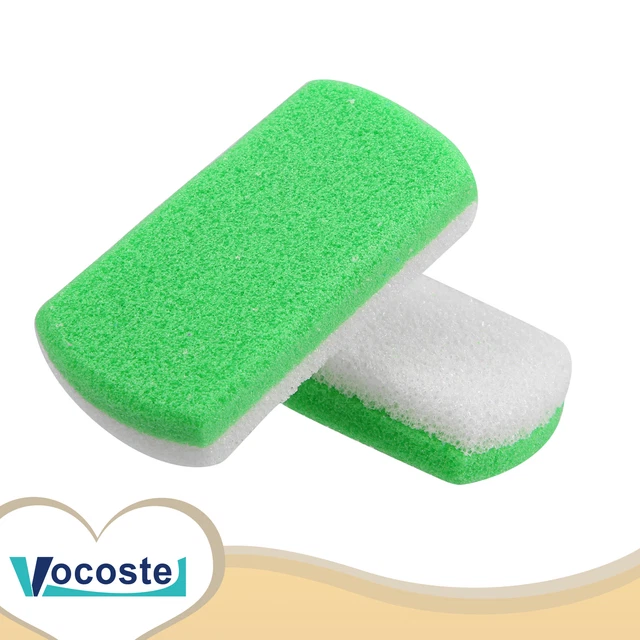 Pieces of 2 Foot Care Exfoliating Scrub Stone Double Sided Foot File Green White