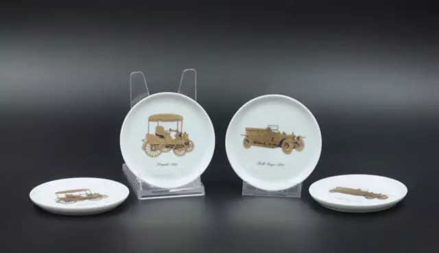 6x FÜRSTENBERG Tellerchen Untersetzer Konfektteller Autos Oldtimer SET Ø 10 cm