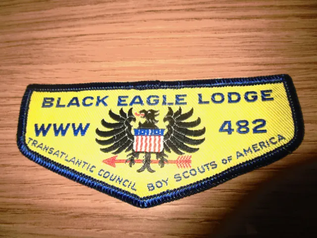 OA Black Eagle Lodge 482,W2,1950s Woven Flap,Transatlantic Council,TAC,Europe,GE