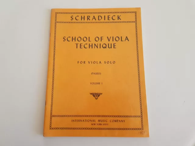 ♫ Partition / Méthode VIOLON - SCHRADIECK School of Viola technique Solo Vol 1 ♫