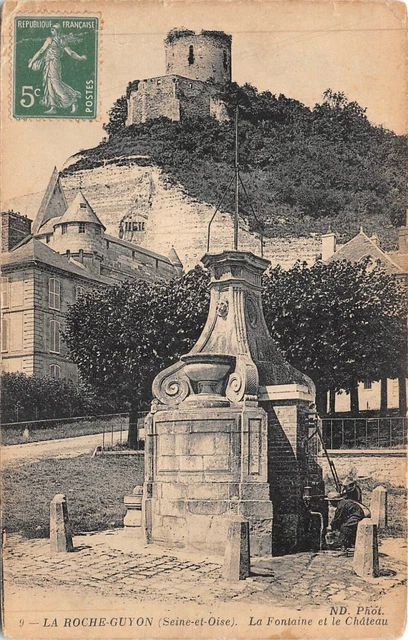 CPA-La Roche-Guyon la fontaine et le château (127915)