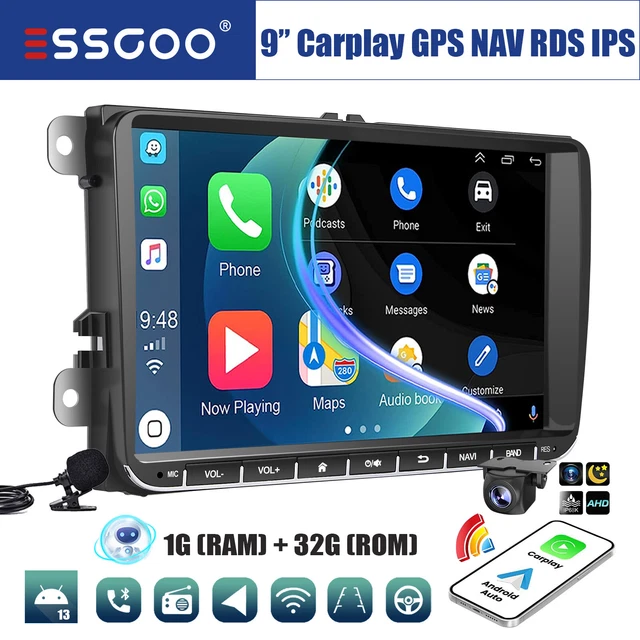 Android 13 Autoradio Für VW Tiguan (2009-2017) - 7 Zoll Touchscreen Mit CarPlay, Android Auto, GPS, Bluetooth & Rückfahrkamera-Unterstützung