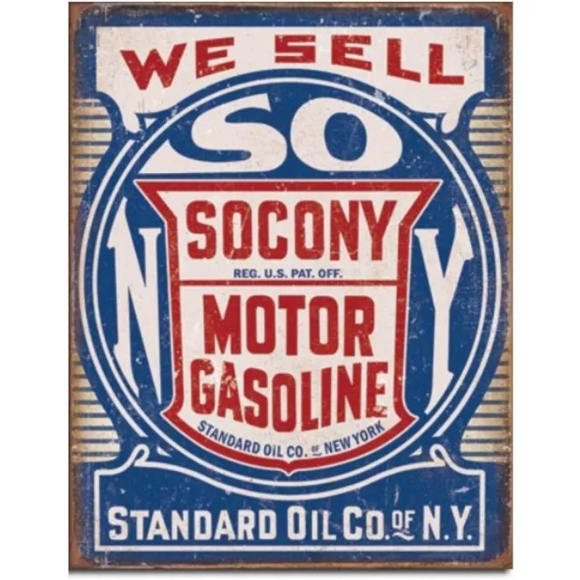 Socony Gasoline Metal Tin Sign Retro Man Cave Bar Pub 40.5 x 31.5 Genuine USA