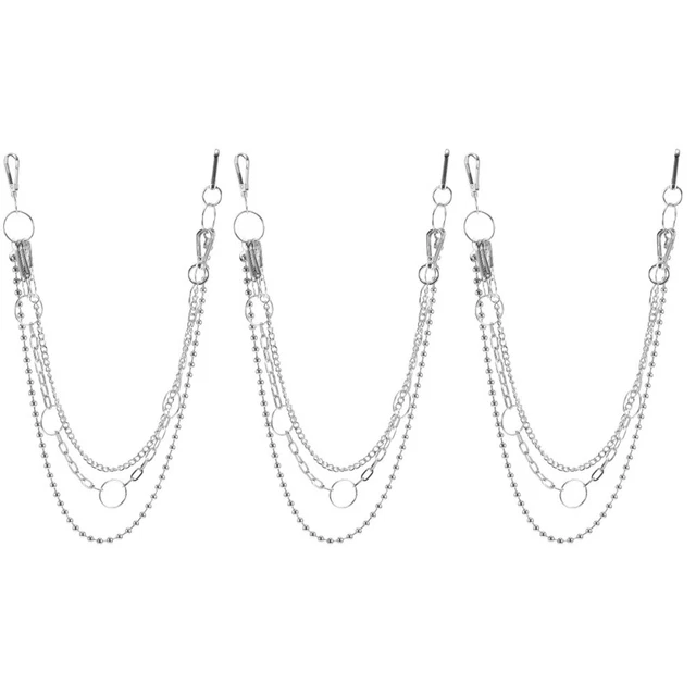 Set 3 Catene Pantaloni Punk - Portachiavi Da Cintura In Stile Hip-Hop Gotico - Foto 2