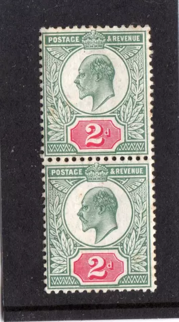 GB EDVII 2d DULL GREY GREEN & RED ? SG;290? VERTICAL PAIR UMM