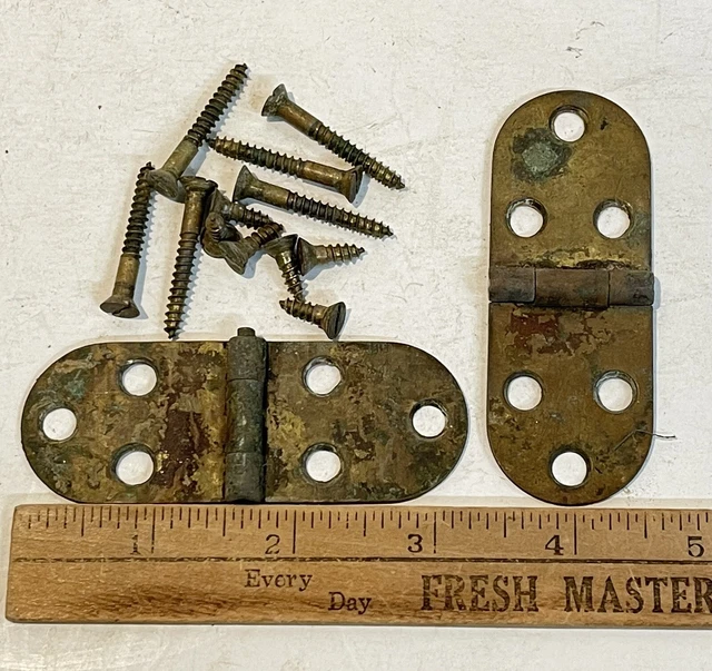 Singer Sewing Machine Brass Lid Hinges and Screws 1906 Model 27